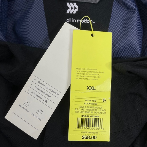 All In Motion Men’s Windbreaker Jacket With Hood XXL - Picture 6 of 6